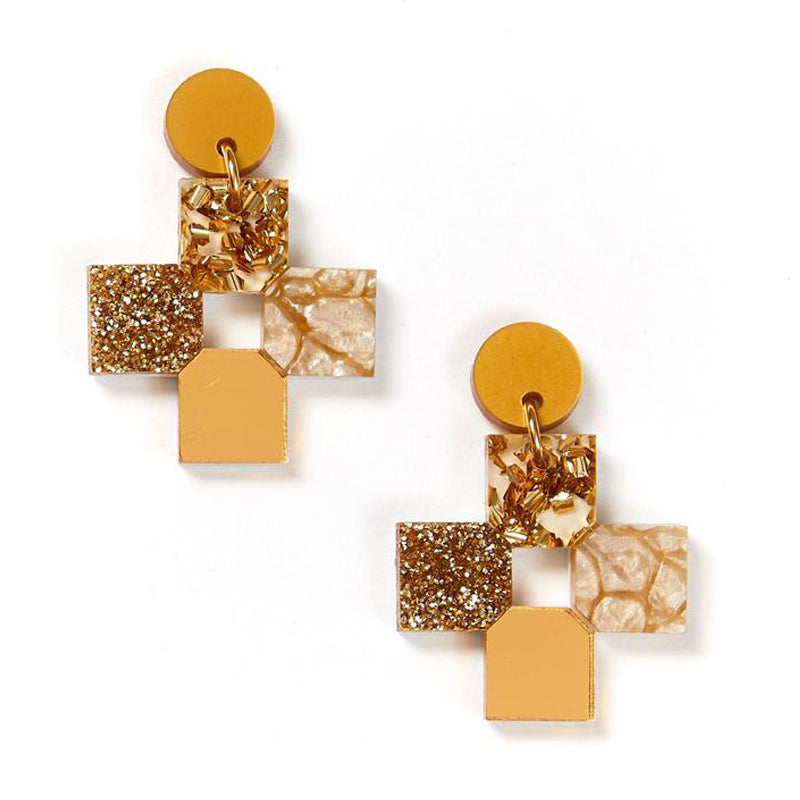 Cross Earrings - Gold