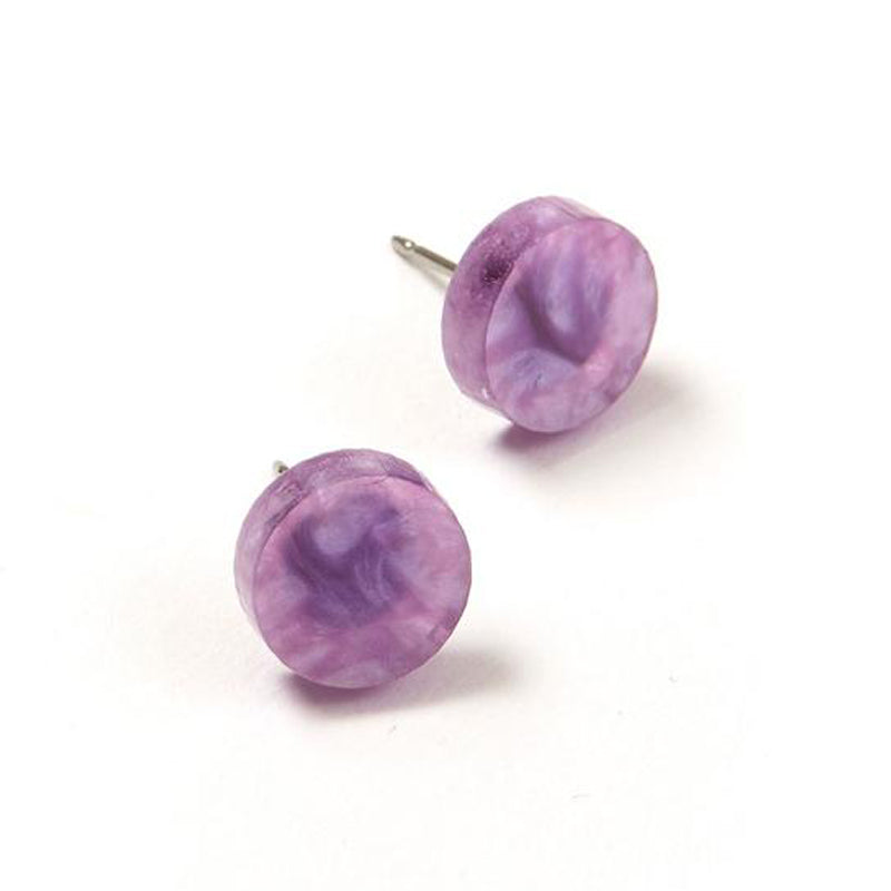Mini Circle Stud Earrings - Lilac