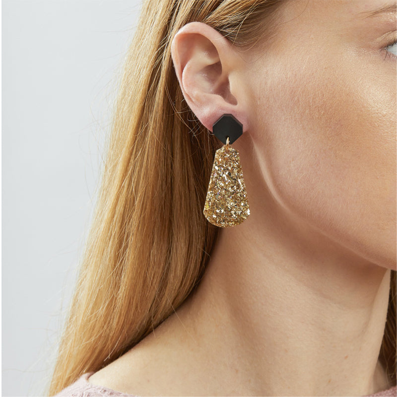 Tal Earrings - Black / Gold